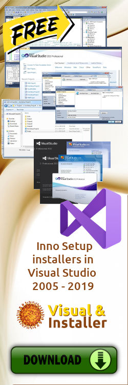 Visual & Installer - Visual Studio addin for creating Inno Setup installers